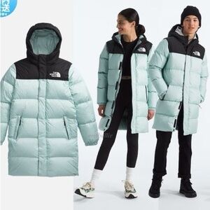 🆕 Authentic North face Junior retro Nuptse long down parka big kid L muted pine